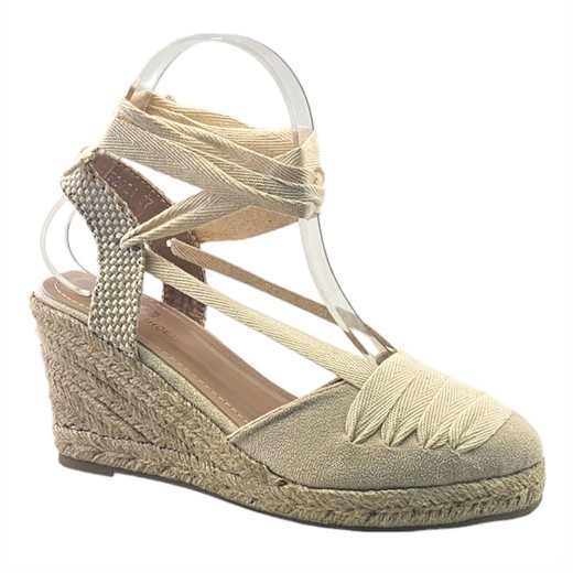 Sandalias de cuña en yute en color beige k0131 sandalias mujer