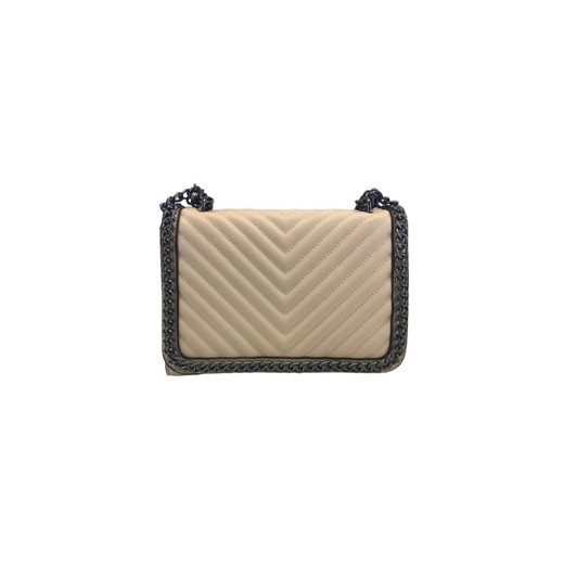 Bolso cuadrado con cadena incluida de piel vegana color beige