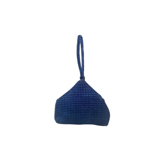 Bolso de diamante de mano triangular color azul