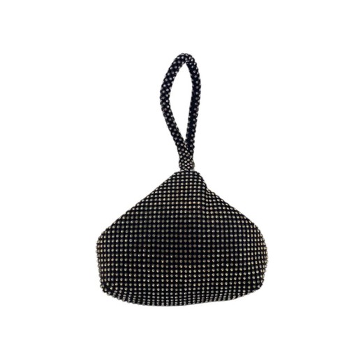 Bolso de diamante de mano triangular color negro