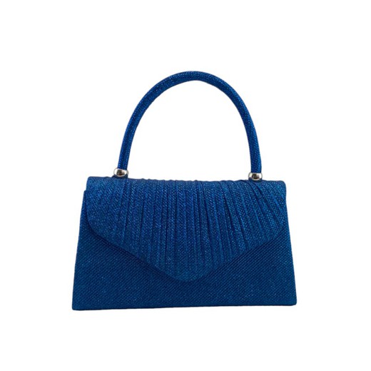 Bolso de mano para ir de fiesta color azul con purpurina