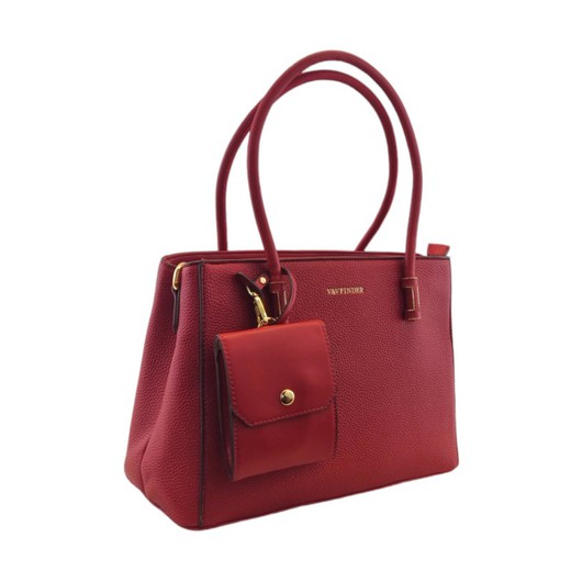 Bolso de mano para mujer en color rojo con estilo elegante y bolsillo extraíble