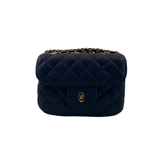 Bolso de mujer color azul pequeño de piel vegana rombos