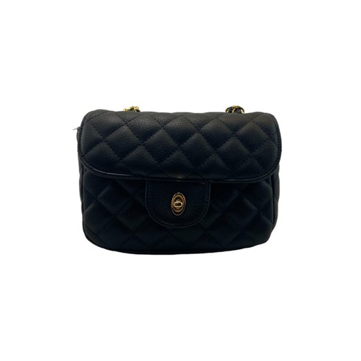 Bolso de mujer color negro pequeño de piel vegana rombos