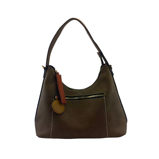 Bolso estilo hobo para mujer color marrón de piel vegana