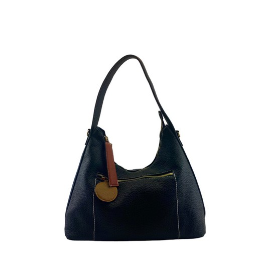 Bolso estilo hobo para mujer color negro de piel vegana