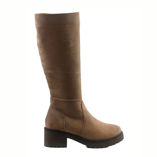 Bota de ante beige