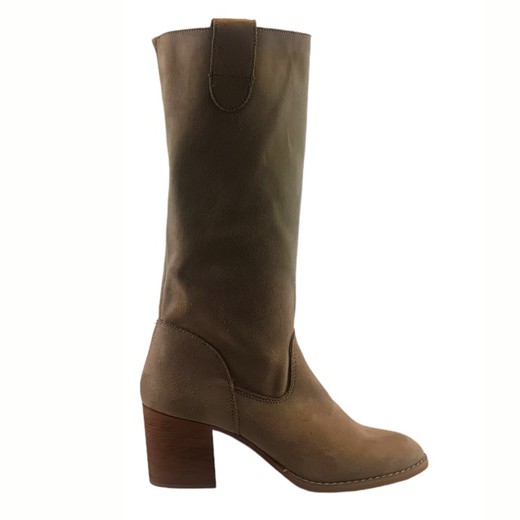 Bota de antelina beige