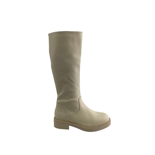 Bota alta beige con plataforma Lily