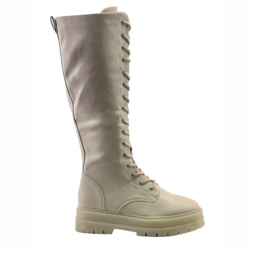 Botas militares altas en color beige