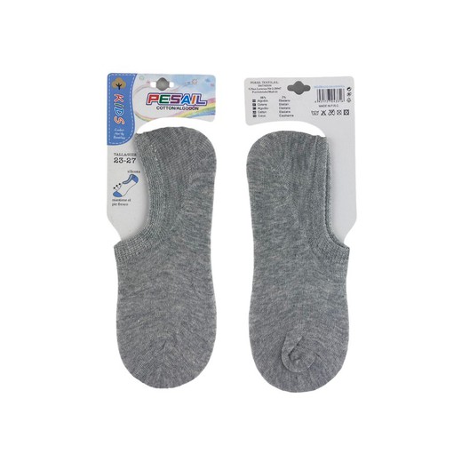 Calcetines tobilleros para niño color gris talla de la 23 a la 27