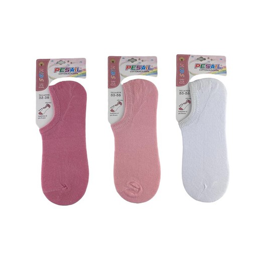 Pack de calcetines tobilleros para niño tonos rosados