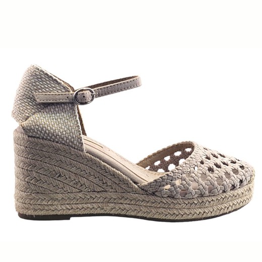 Sandalia Chic con Cuña de Yute beige de Corina