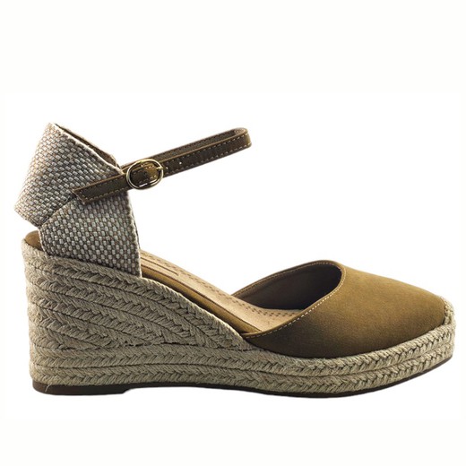 Sandalias de Plataforma Valenciana camel con Cuña de Yute de Corina