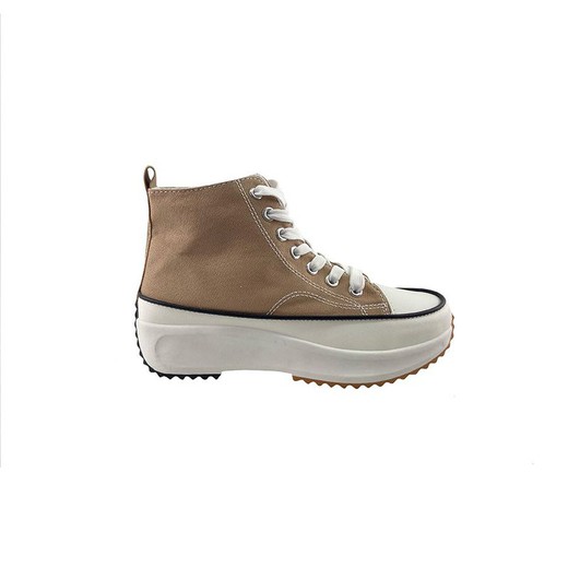 Zapatilla Deportiva en Color Khaki con Plataforma Voluminosa Blanca