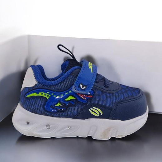 Tenis deportivos para niño con luces y diseño de dinosaurio