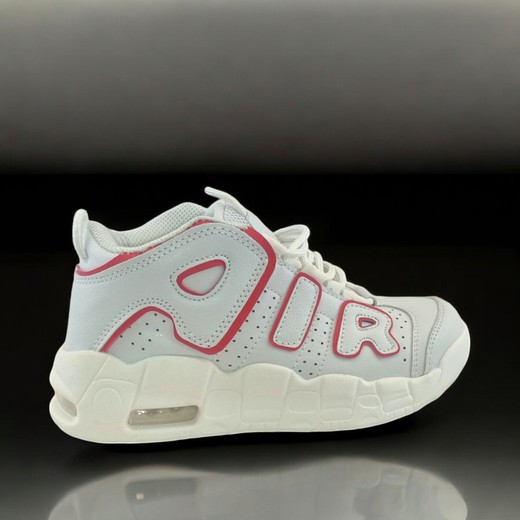 Tenis infantil blanca con detalles en rojo estilo AIR