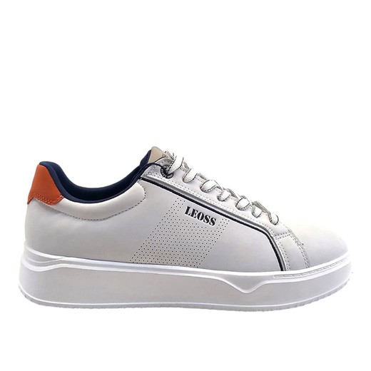 Zapatilla deportiva casual blanca con cordones y suela blanca