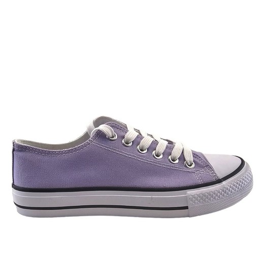 Zapatillas de lona planas color lila para mujer