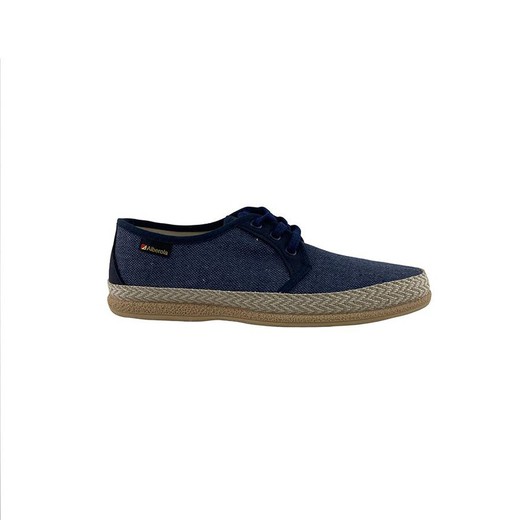 Zapatillas hombre lona ribete simulando cáñamo Alberola en color azul Rei azul