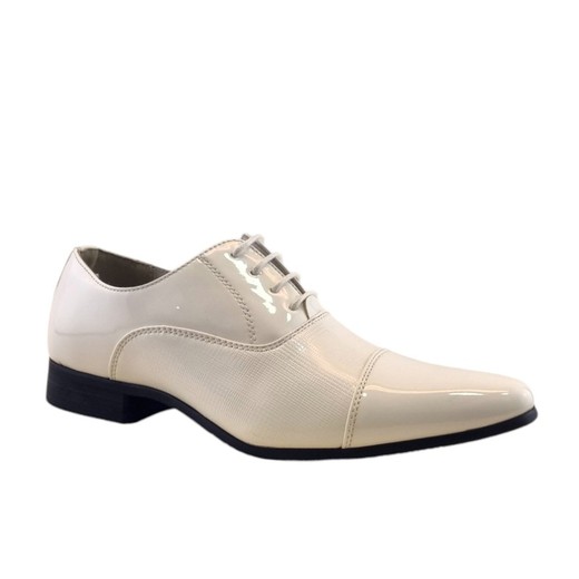 Zapato de vestir para hombre en color blanco charolado