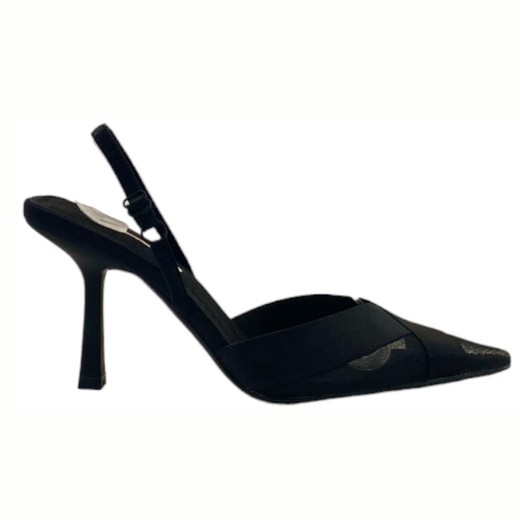 Zapato elegante Corina para mujer con puntera puntiaguda y tacón de punta color negro