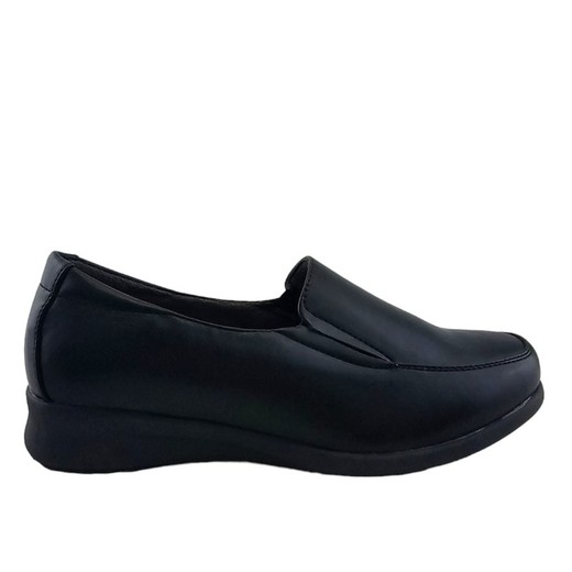 Zapato mocasín de polipiel vegana en color negro ligero