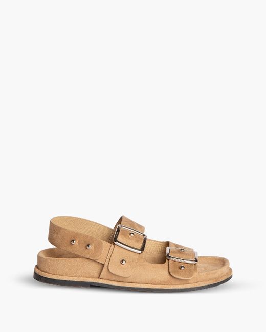 Sandalias de cuero vegano color camel de Corina