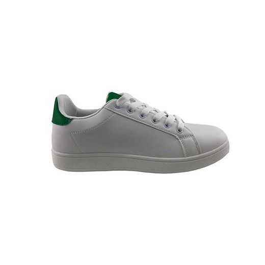 Zapatilla clásica de hombre color blanco de suela plana y cierre de cordonera central Eros v