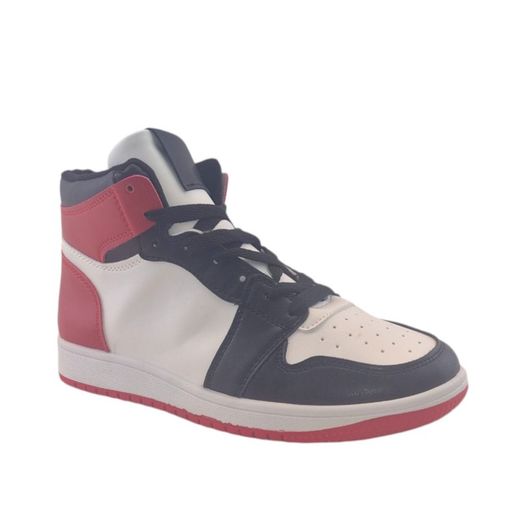 Zapatillas estilo retro de corte alto con detalles modernos negro/rojo