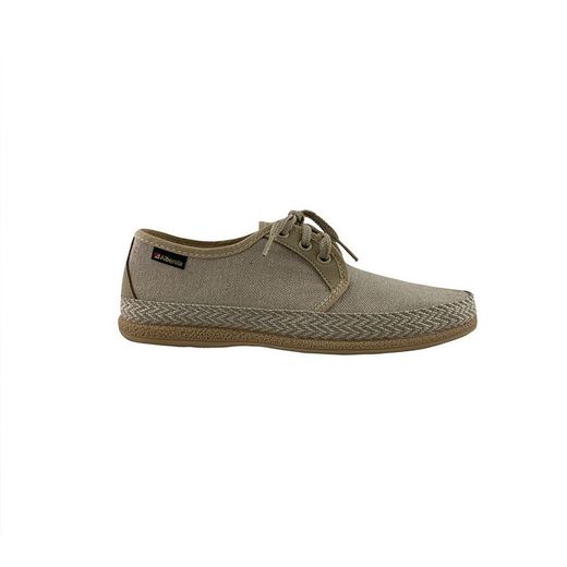 Zapatillas hombre lona ribete simulando cáñamo Alberola en color begie Rei beige
