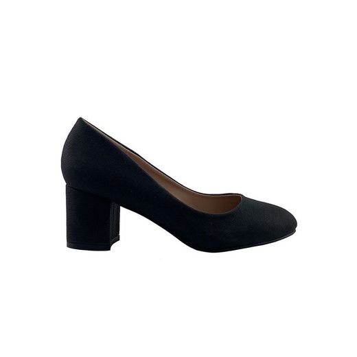 Zapato con tacón de 6 cm tipo salón  piel brillante de color negro y suela de goma antideslizante Cynthia negro